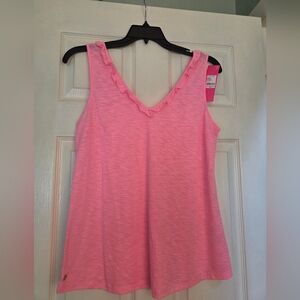 NWT Lilly Pulitzer Gigi RuffleTop Size Large, Pink Shandy